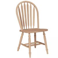 Whitewood Arrowback Windsor Chair with Turned Legs