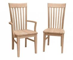 Whitewood Modern Mission Chair and Arm Chair