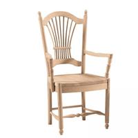 Whitewood Sheaf Back Arm Chair with Steambent Backposts