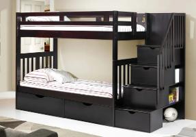 Innovations Naples Twin over Twin Staircase Bunk Bed with Under Bed Drawers