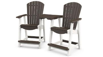 King Casual Polyvinyl Supreme Balcony Chairs w/ Settee Table