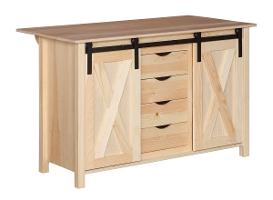 Riehl's Pine Sliding Barn Door Island