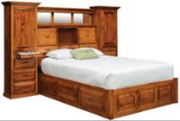 Eden Raised Platform Storage Bed w/ Wall Unit