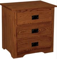 Eden Mission 3 Drawer Nightstand