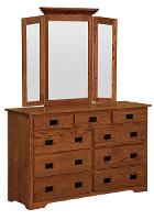 Eden Mission Tall Dresser & Shaker Tri-View Mirror