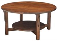 Byler's Round Prairie Mission Coffee Table with Shelf