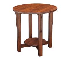 Byler's Prairie Mission Round End Table with Shelf