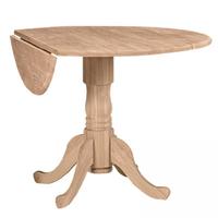 Whitewood 42’’ Dropleaf Pedestal Table