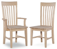 Whitewood Modern Mission Arm Chair and Side Chair