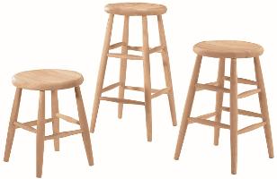 Whitewood Scoop Seat Stool
