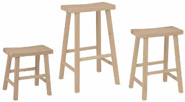 Whitewood Saddle Seat Stool