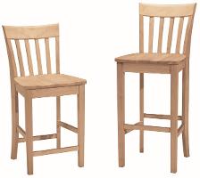 Whitewood Slat Back Stool