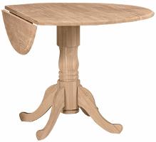Whitewood 42'' Dropleaf Pedestal Table