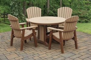 King Poly Vinyl Round Dining Table and Supreme Dining Chairs