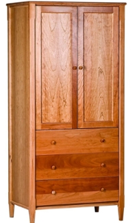 Woodforms Cherry Shaker 3 Drawer Armoire