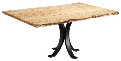 Ebony Wormy Maple Live Edge Eclipse Pedestal Dining Table