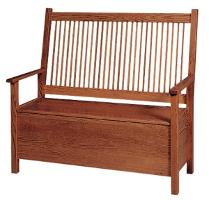 Elmcrest Mission Deacons Bench with Storage